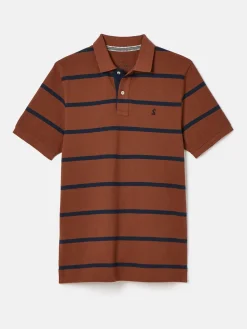 Joules Filbert Brown & Navy Striped Polo Shirt Brown&Navy