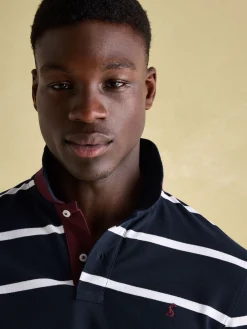 Discount Joules Filbert Navy & White Striped Polo Shirt Navy&White