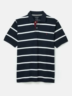 Discount Joules Filbert Navy & White Striped Polo Shirt Navy&White