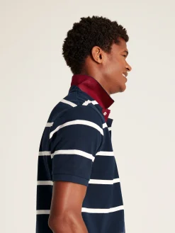 New Joules Filbert Striped Polo Shirt Navy/White