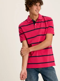 Sale Joules Filbert Pink & Navy Striped Polo Shirt Pink&Navy