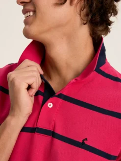 Sale Joules Filbert Pink & Navy Striped Polo Shirt Pink&Navy