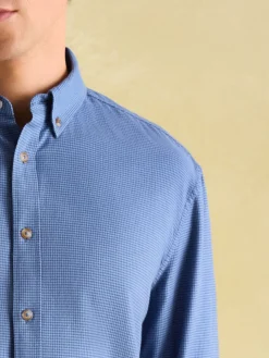 Clearance Joules Fletcher Houndstooth Classic Shirt Navy