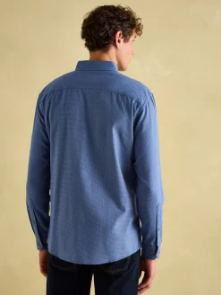 Clearance Joules Fletcher Houndstooth Classic Shirt Navy