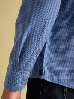Clearance Joules Fletcher Houndstooth Classic Shirt Navy