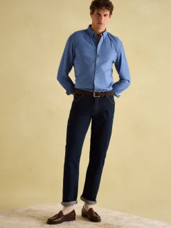 Clearance Joules Fletcher Houndstooth Classic Shirt Navy