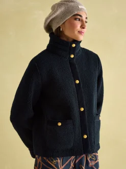 Hot Joules Fleur Fleece Jacket Navy
