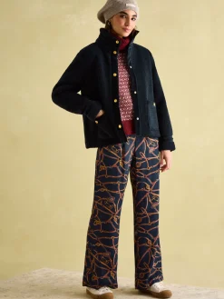 Hot Joules Fleur Fleece Jacket Navy