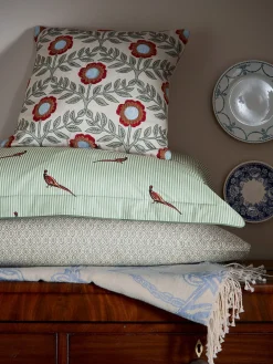 Sale Joules Floral Trellis 100% Cotton Cushion Green