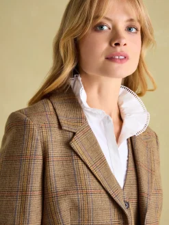 New Joules Foxley Tweed Suit Blazer Check