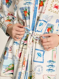 Joules Francesca Tie Waist Shirt Dress White