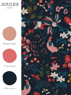 Joules French Navy Fields Edge Floral 10M Wallpaper FrenchNavy