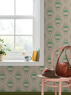 Best Joules Garden Greens Hallaton Kilim 10M Wallpaper GardenGreens