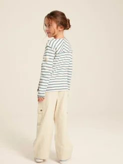 Clearance Joules Georgia Beige Cargo Wide Leg Trousers BeigeCargo