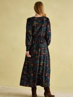 Online Joules Georgina Elasticated Waist Maxi Dress Navy