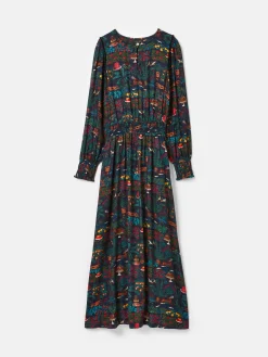 Online Joules Georgina Elasticated Waist Maxi Dress Navy