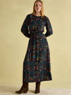 Joules Georgina Navy Multi Elasticated Waist Maxi Dress NavyMulti