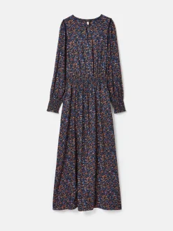 Joules Georgina Navy Multi Elasticated Waist Maxi Dress NavyMulti