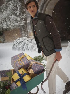 Clearance Joules Gibson Quilted Lightweight Gilet Green