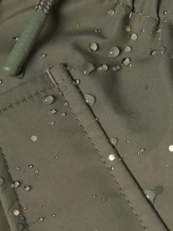 Clearance Joules Girls' Alix Khaki Green Printed Waterproof Parka Coat KhakiGreen