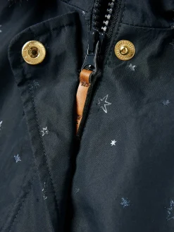 Best Joules Girls' Alix Navy Blue Printed Waterproof Parka Coat NavyBlue