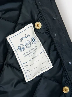 Best Joules Girls' Alix Navy Blue Printed Waterproof Parka Coat NavyBlue