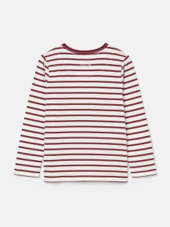 Best Joules Girls' Ava Berry Red Stripe Artwork T-Shirt BerryRedStripe