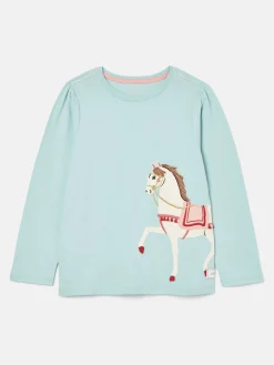 Sale Joules Girls' Ava Mint Green Artwork T-Shirt MintGreen
