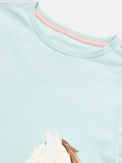 Sale Joules Girls' Ava Mint Green Artwork T-Shirt MintGreen
