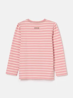 Sale Joules Girls' Ava Pink Stripe Artwork T-Shirt PinkStripe