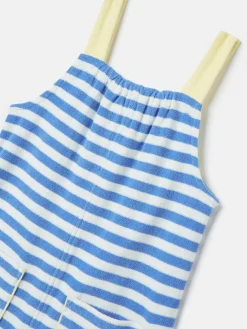 Best Joules Girls' By The Sea Striped Towelling Playsuit Blue