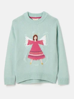 Discount Joules Girls' Cracking Intarsia Artwork Jumper Blue