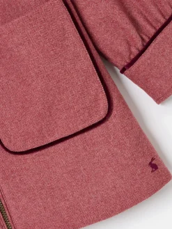 Outlet Joules Girls' Dorothea Herringbone Tweed Coat Pink