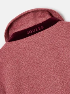 Outlet Joules Girls' Dorothea Herringbone Tweed Coat Pink
