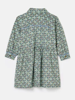 Clearance Joules Girls' Elodie Blue Ditsy Print Corduroy Shirt Dress BlueDitsyPrint