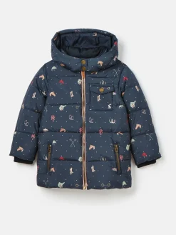 Sale Joules Girls' Emmeline Blue Print Showerproof Coat BluePrint