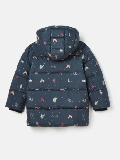 Sale Joules Girls' Emmeline Blue Print Showerproof Coat BluePrint