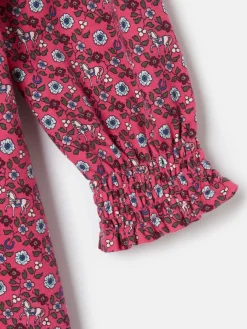 New Joules Girls' Gracie Printed Jersey Dress Pink