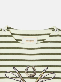 New Joules Girls' Harbour Khaki Green Long Sleeve Top KhakiGreen