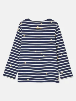 Online Joules Girls' Harbour Navy Blue Long Sleeve Top NavyBlue