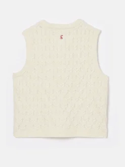 Hot Joules Girls' Isabelle Knitted Tank Cream