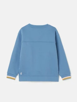 Sale Joules Girls' Mackenzie Blue Rabbit Embroidered Artwork Crew Neck Sweatshirt BlueRabbit