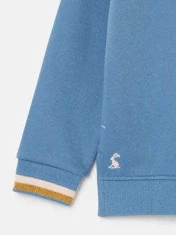 Sale Joules Girls' Mackenzie Blue Rabbit Embroidered Artwork Crew Neck Sweatshirt BlueRabbit