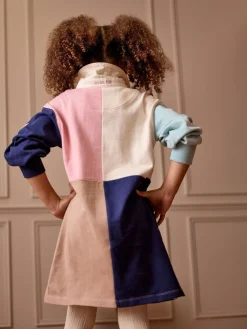 New Joules Girls' Maisie Colour Block Rugby Dress Multi