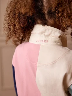 New Joules Girls' Maisie Colour Block Rugby Dress Multi