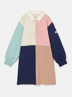 New Joules Girls' Maisie Colour Block Rugby Dress Multi