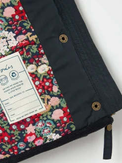 Discount Joules Girls' Marsdale Navy Blue Diamond Quilted Coat With Hood NavyBlue