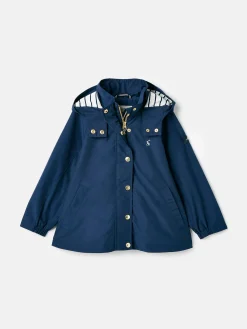 Outlet Joules Girls' Meadow Navy Blue Lightweight Waterproof Raincoat With Hood NavyBlue