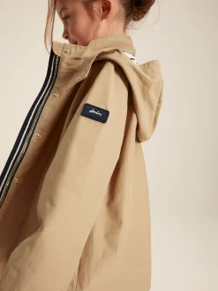 Outlet Joules Girls' Meadow Lightweight Waterproof Raincoat With Hood Stone