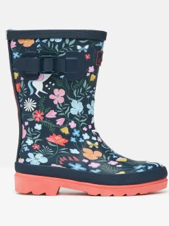 Discount Joules Girls' Navy Blue Printed Wellies NavyBlue